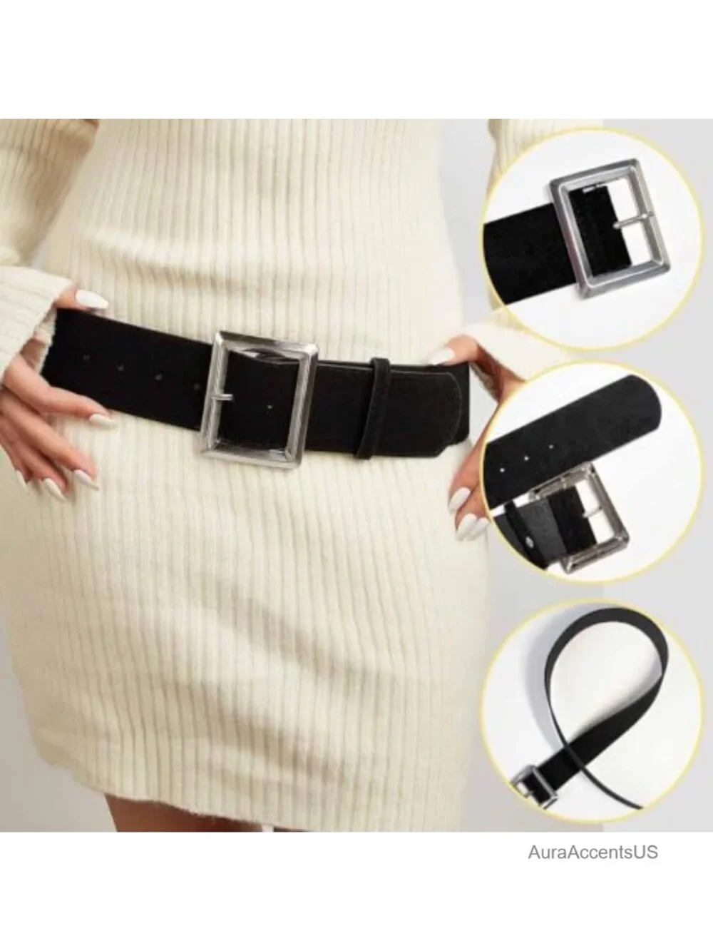 Wide Suede Belt Chunky Thick Waist Belt Ladies Fashion Belt